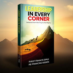 A visually striking book cover for 'Leadership in Every Corner: Lessons from the Tiny to the Mighty' by Prof