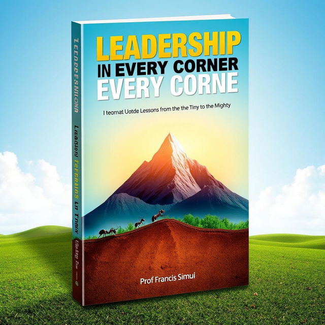 A visually striking book cover for 'Leadership in Every Corner: Lessons from the Tiny to the Mighty' by Prof