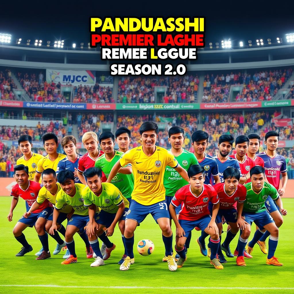 A vibrant and energetic scene showcasing the Panduasahi Premier League Season 2, organized by MJCC