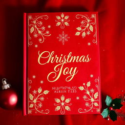 A vibrant red Christmas-themed book cover, featuring intricate gold and white patterns that evoke the holiday spirit