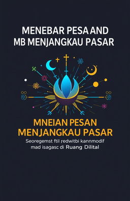 A book cover design for "Menebar Pesan dan Menjangkau Pasar: Representasi dan Komodifikasi Agama di Ruang Digital"