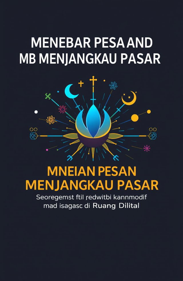 A book cover design for "Menebar Pesan dan Menjangkau Pasar: Representasi dan Komodifikasi Agama di Ruang Digital"