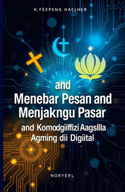 A book cover design for "Menebar Pesan dan Menjangkau Pasar: Representasi dan Komodifikasi Agama di Ruang Digital"