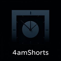 A minimalist, abstract representation of a clock striking 4 AM, featuring simple geometric shapes and bold lines