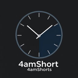 A minimalist, abstract representation of a clock striking 4 AM, featuring simple geometric shapes and bold lines