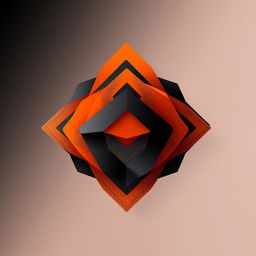 A layered abstract design featuring the UbiMeta theme, characterized by an orange and black color scheme