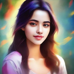 A digital art of a charming and attractive girl