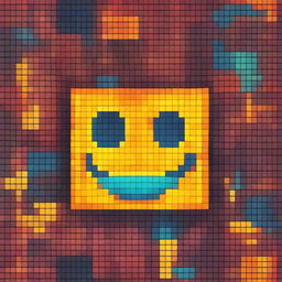 A digital art featuring a pixelated smile