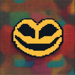 A digital art featuring a pixelated smile