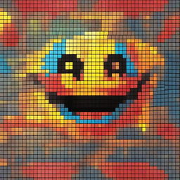 A digital art featuring a pixelated smile