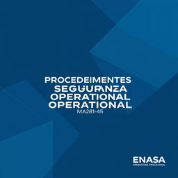 A professional and sleek cover design for an operational safety procedures manual titled 'Procedimentos de Segurança Operacional (SMS) ENASA'