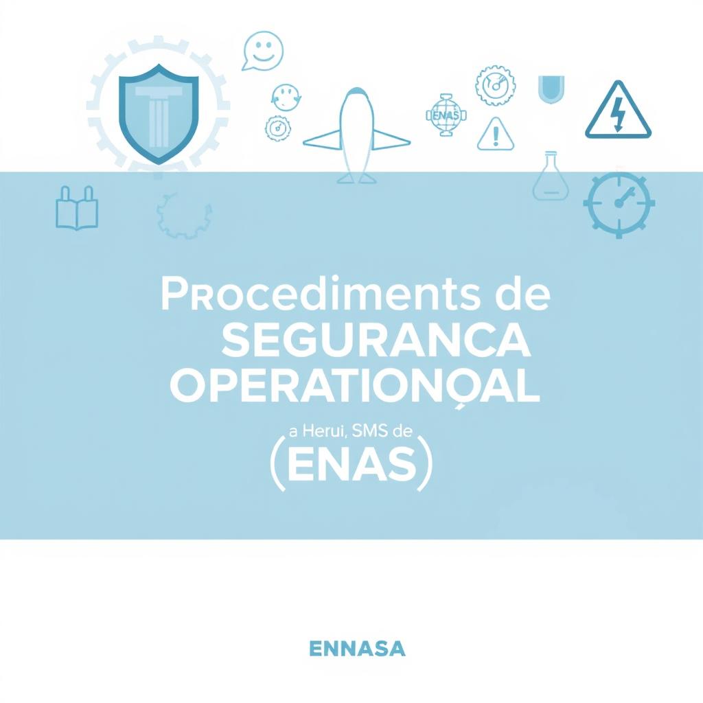 Cover design for a manual titled 'Procedimentos de Segurança Operacional (SMS) ENASA'