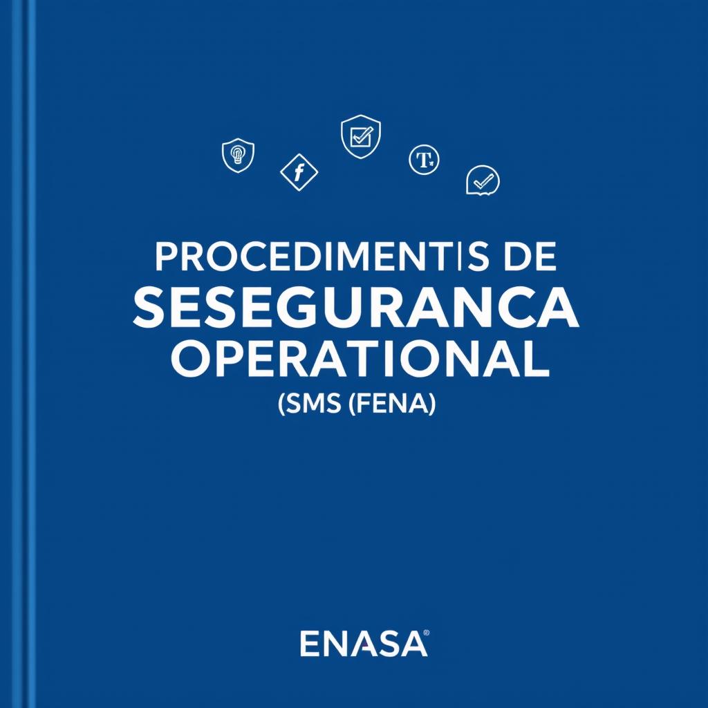 A cover design for a manual titled 'Procedimentos de Segurança Operacional (SMS) ENASA'