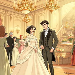 A beautifully illustrated scene depicting the story of a woman who marries for convenience