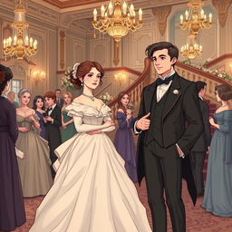A beautifully illustrated scene depicting the story of a woman who marries for convenience
