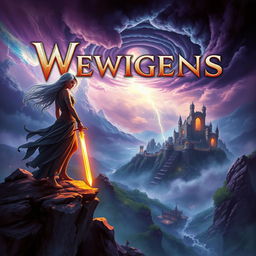 A striking movie poster featuring an epic fantasy scene