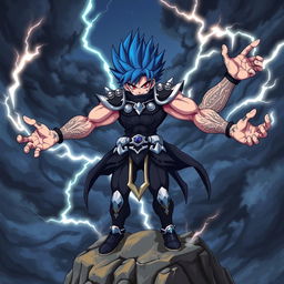 A fierce anime villain with four powerful arms, showcasing a menacing yet stylish appearance
