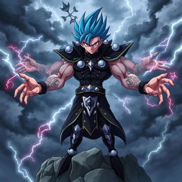 A fierce anime villain with four powerful arms, showcasing a menacing yet stylish appearance