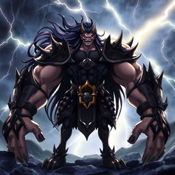 A powerful, malevolent anime villain with four muscular arms, standing in a dramatic pose