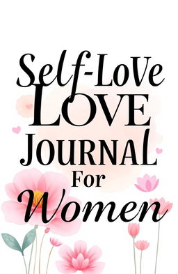 A beautiful and inspiring book cover for a Self-Love Journal tailored for women