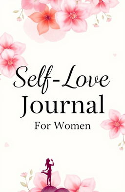 A beautiful and inspiring book cover for a Self-Love Journal tailored for women