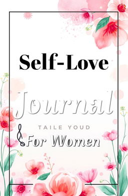 A beautiful and inspiring book cover for a Self-Love Journal tailored for women