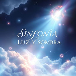 A visually stunning fantasy book cover featuring the title "SINFONÍA DE LUZ Y SOMBRA" in a graceful, artistic font