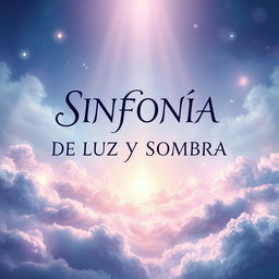 A visually stunning fantasy book cover featuring the title "SINFONÍA DE LUZ Y SOMBRA" in a graceful, artistic font