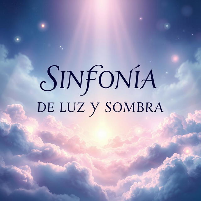 A visually stunning fantasy book cover featuring the title "SINFONÍA DE LUZ Y SOMBRA" in a graceful, artistic font