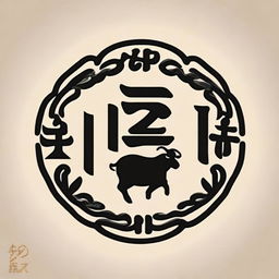 This is a high-quality image showcasing the Chinese characters for 'Black Sheep' ('黑羊') written in the style of clerical script (隶书)