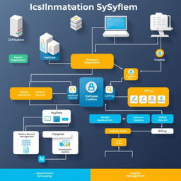 An intricate representation of an Information System tailored for a healthcare environment