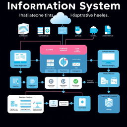 An intricate representation of an Information System tailored for a healthcare environment