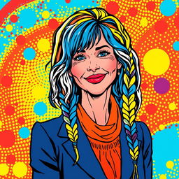 An illustration inspired by the colorful stippling style of Peter Max and the whimsical essence of Dr