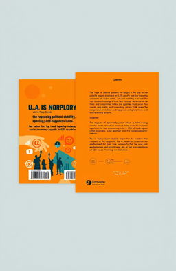 A complete front and back cover design for a book themed on the impact of labor force, political stability, trade openness, and happiness index on economic growth in G20 countries