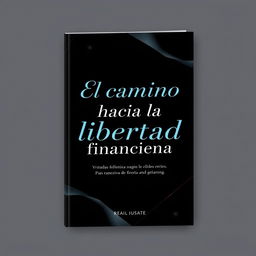 An elegant eBook cover featuring a sleek black background with celeste (light blue) accents