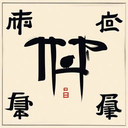 This is a high-quality image showcasing the Chinese characters for 'Black Sheep' ('黑羊') rendered in a traditional calligraphy style
