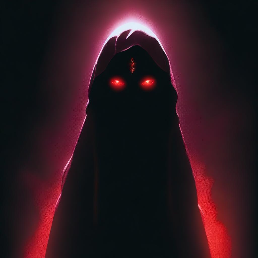 This is a high-quality digital art image of a mysterious goddess shrouded in darkness