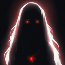 This is a high-quality digital art image of a mysterious goddess shrouded in darkness