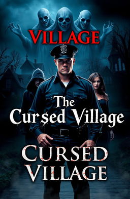 A novel cover for a horror story titled 'The Cursed Village'