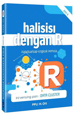 A professional book cover design for 'Analisis Cluster dengan R: Panduan Lengkap untuk Pemula'