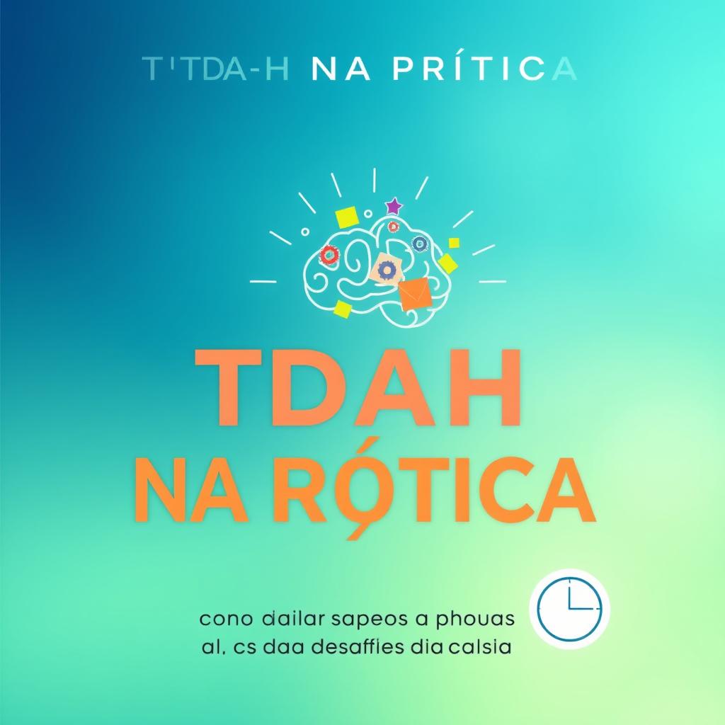 Book cover design for 'TDAH NA PRÁTICA: Como Lidar com os Desafios do Dia a Dia'