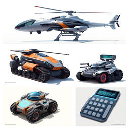 A collection of conceptual designs showcasing innovative inventions