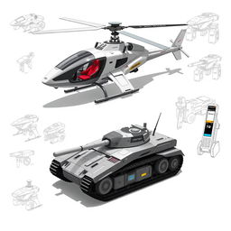 A collection of conceptualized designs showcasing innovative inventions