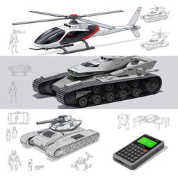 A collection of conceptualized designs showcasing innovative inventions