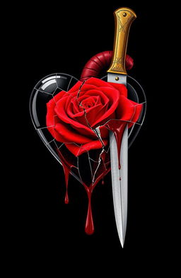 A stylized heart made of cracked glass dripping blood, symbolizing fragility and pain