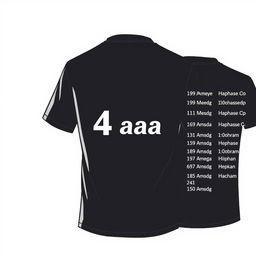 A stylish and modern T-shirt design, featuring a bold '4 aaa' inscription located near the heart area on the front