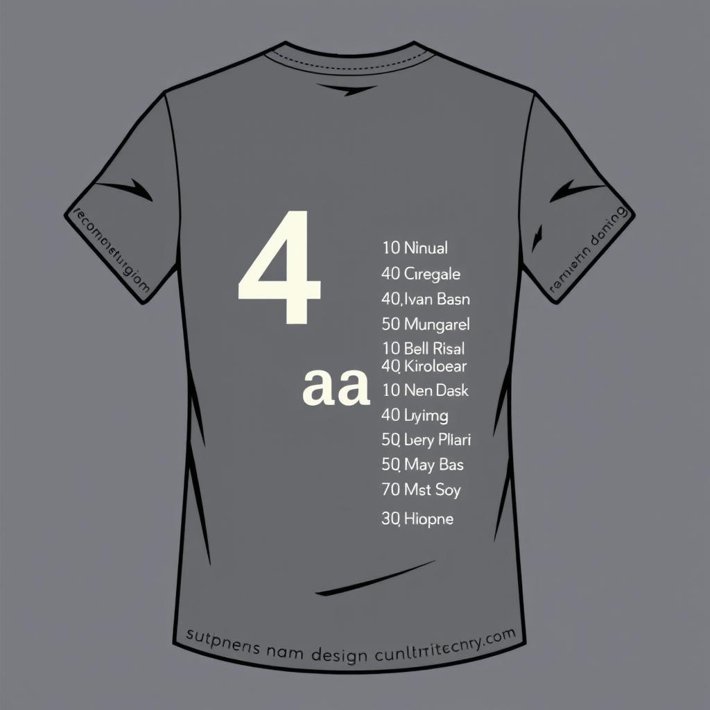 A stylish and modern T-shirt design, featuring a bold '4 aaa' inscription located near the heart area on the front