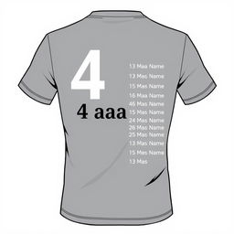 A stylish and modern T-shirt design, featuring a bold '4 aaa' inscription located near the heart area on the front