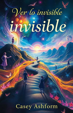 A surreal landscape representing the inner world of John, featuring vibrant and colorful visions intertwined with reality