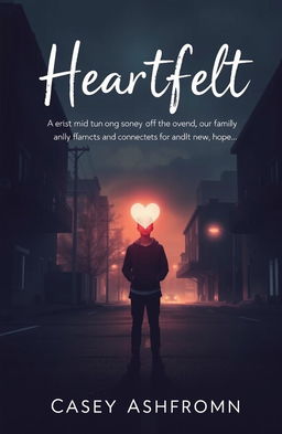 A poignant cover for the book "Heartfelt" depicting an urban landscape in moody tones